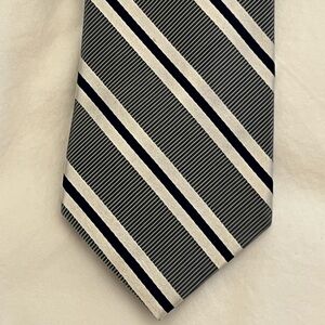 Ralph Lauren stripe silver and navy tie. Excellent condition.